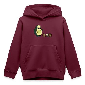 Avocado mit Baby Clipart - Kinder Premium Organic Hoodie - Burgunderrot - Vorne - AI Model Kid Female (0cm)