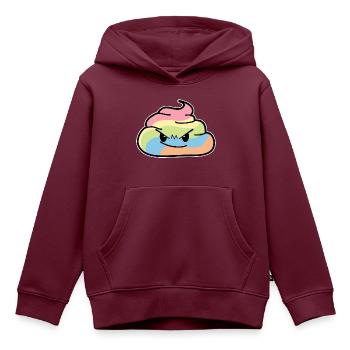 Regenbogen Haufen - Poo grummelige Kacke - Kinder Premium Organic Hoodie - Burgunderrot - Vorne - AI Model Kid Female (0cm)