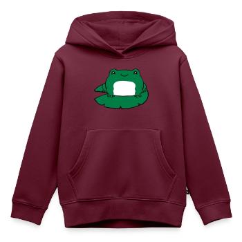 Frosch auf Seerose - Kinder Premium Organic Hoodie - Burgunderrot - Vorne - AI Model Kid Female (0cm)