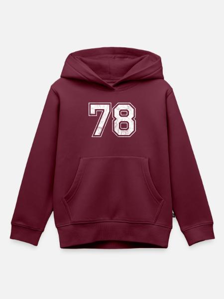 Anzahl 78 - Kinder Premium Organic Hoodie - Burgunderrot
