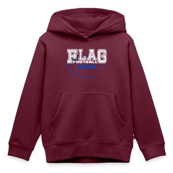 Flag Football Spieler Jungs Männer - Kinder Premium Organic Hoodie - Burgunderrot - Vorne - AI Model Kid Female (0cm)