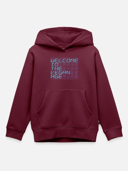 vegan-new-age-blue-wide - Kinder Premium Organic Hoodie - Burgunderrot