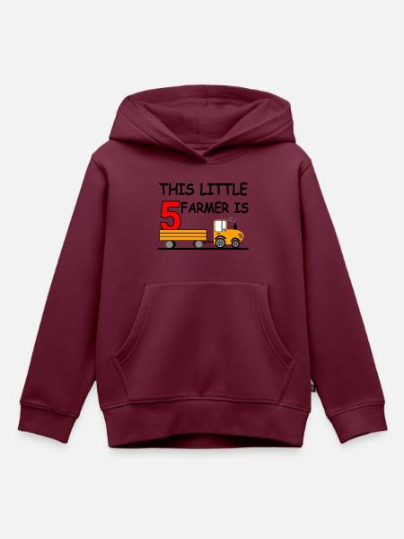 Traktor - Kinder Premium Organic Hoodie - Burgunderrot