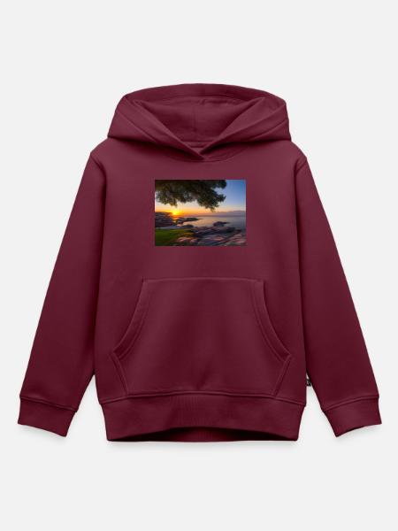 Sonnenuntergang - Die Stille am Meer - Kinder Premium Organic Hoodie - Burgunderrot