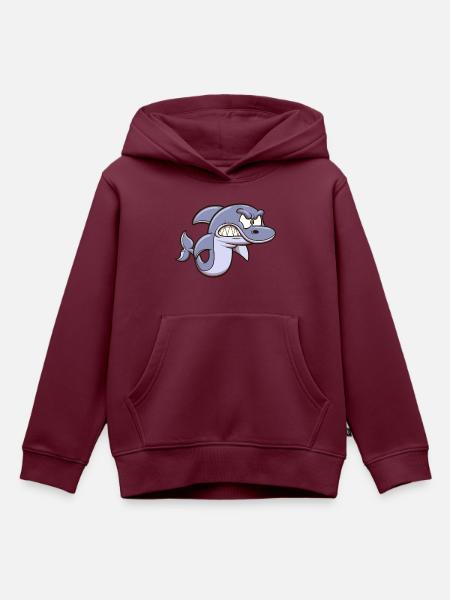 Wütender Hai - Kinder Premium Organic Hoodie - Burgunderrot