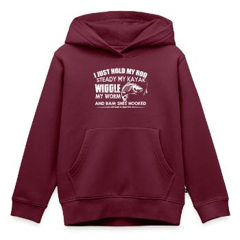 FISHING - Kinder Premium Organic Hoodie - Burgunderrot - Vorne - AI Model Kid Female (0cm)