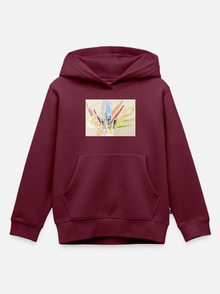 menschen wege - Kinder Premium Organic Hoodie - Burgunderrot