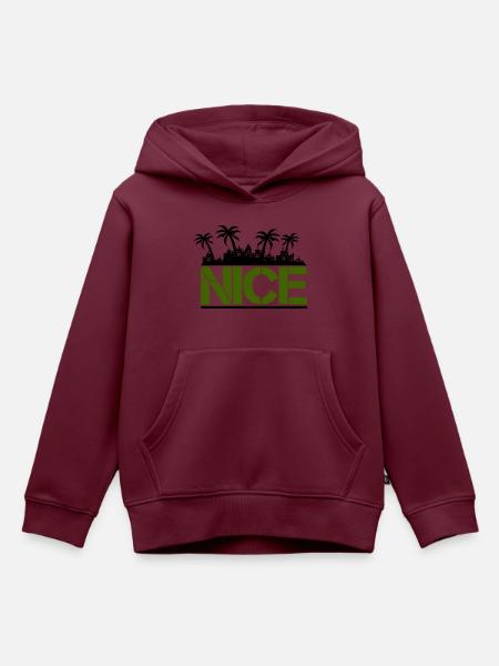 nice - Kinder Premium Organic Hoodie - Burgunderrot