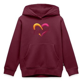 ERSTE LIEBE - Kinder Premium Organic Hoodie - Burgunderrot - Vorne - AI Model Kid Female (0cm)