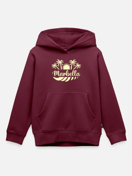 marbella - Kinder Premium Organic Hoodie - Burgunderrot