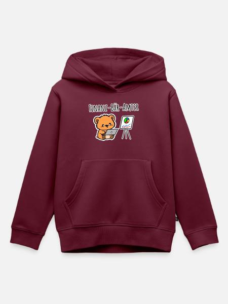 Ein NIEDLICHER Finanz Bär Amter aus dem Finanz Amt - Kinder Premium Organic Hoodie - Burgunderrot