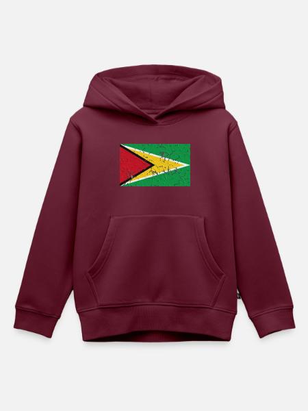 Guyana - Kinder Premium Organic Hoodie - Burgunderrot