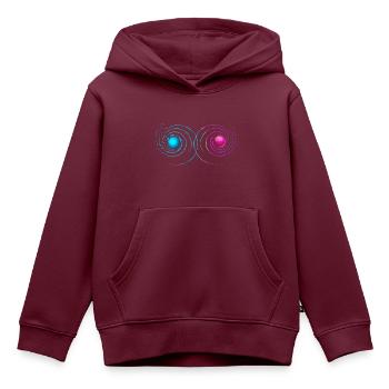 Vibration Schwingung Objekte Kugel Dimension - Kinder Premium Organic Hoodie - Burgunderrot - Vorne - AI Model Kid Female (0cm)