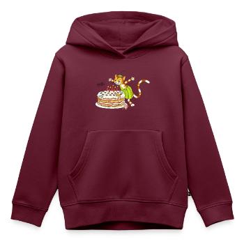 Pettersson Und Findus Geburtstag Feiern Torte - Kinder Premium Organic Hoodie - Burgunderrot - Vorne - AI Model Kid Female (0cm)