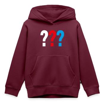 Die Drei ??? Logo - Kinder Premium Organic Hoodie - Burgunderrot - Vorne - AI Model Kid Female (0cm)