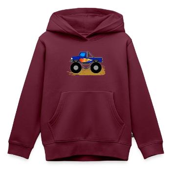 Monstertruck für Kinder - Kinder Premium Organic Hoodie - Burgunderrot - Vorne - AI Model Kid Female (0cm)