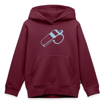 Pfiff Schiedsrichter pfeifen ein - Kinder Premium Organic Hoodie - Burgunderrot - Vorne - AI Model Kid Female (0cm)