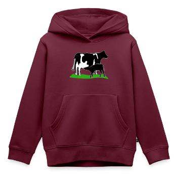 kuh und kalb schwarz - Kinder Premium Organic Hoodie - Burgunderrot - Vorne - AI Model Kid Female (0cm)