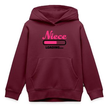 Nichte - Kinder Premium Organic Hoodie - Burgunderrot - Vorne - AI Model Kid Female (0cm)