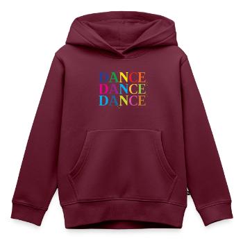 Tanz Tanz Tanz im Regenbogen - Kinder Premium Organic Hoodie - Burgunderrot - Vorne - AI Model Kid Female (0cm)