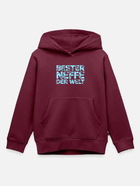 Neffe - Kinder Premium Organic Hoodie - Burgunderrot