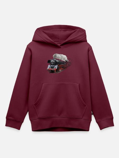 Dampflok - Kinder Premium Organic Hoodie - Burgunderrot