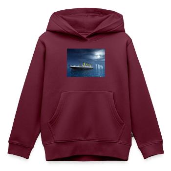 Historisches Passagierschiff Titanic und Eisberg - Kinder Premium Organic Hoodie - Burgunderrot - Vorne - AI Model Kid Female (0cm)