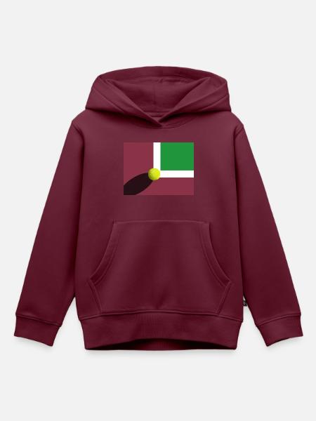 Tennisplatz mit Ball - Kinder Premium Organic Hoodie - Burgunderrot