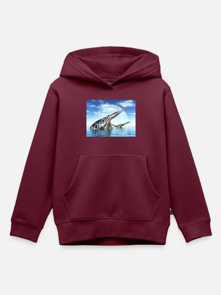 Meeresreptil Hupehsuchus - Kinder Premium Organic Hoodie - Burgunderrot