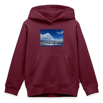 Ausblick vom Hintertuxer Gletscher auf die Alpen - Kinder Premium Organic Hoodie - Burgunderrot - Vorne - AI Model Kid Female (0cm)