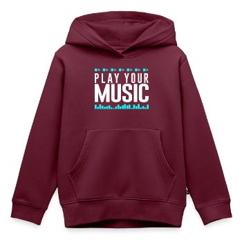 Spiel deine Musik, Play your Music - Kinder Premium Organic Hoodie - Burgunderrot - Vorne - AI Model Kid Female (0cm)