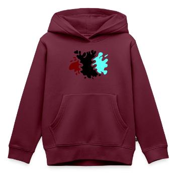 Farbklecks - Kinder Premium Organic Hoodie - Burgunderrot - Vorne - AI Model Kid Female (0cm)