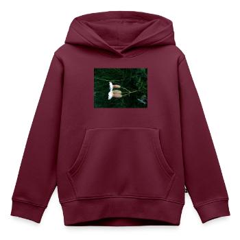 Blume liegt im Wind - Kinder Premium Organic Hoodie - Burgunderrot - Vorne - AI Model Kid Female (0cm)