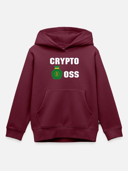 Bitcoin Trading Crypto Aktien - Kinder Premium Organic Hoodie - Burgunderrot