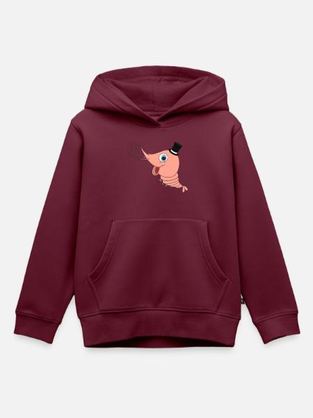 Funky Shrimp - Kinder Premium Organic Hoodie - Burgunderrot