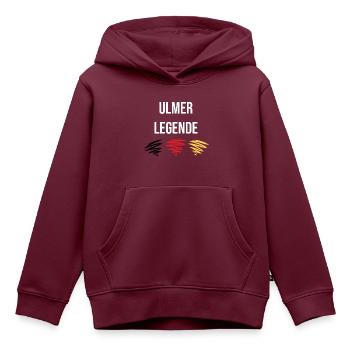 Ulmer Legende - Kinder Premium Organic Hoodie - Burgunderrot - Vorne - AI Model Kid Female (0cm)