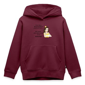 Mein Zahndoktor versteht mich - Kinder Premium Organic Hoodie - Burgunderrot - Vorne - AI Model Kid Female (0cm)
