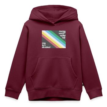 Das Anstarren macht mich nicht weniger behindert Pride-Flagge - Kinder Premium Organic Hoodie - Burgunderrot - Vorne - AI Model Kid Female (0cm)