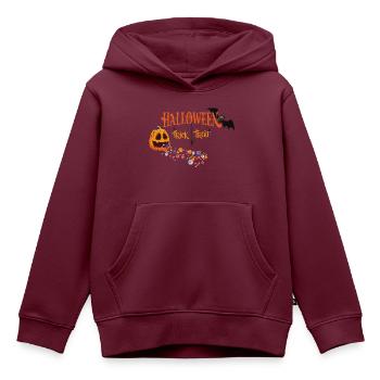Halloween Trick or Treat - Kinder Premium Organic Hoodie - Burgunderrot - Vorne - AI Model Kid Female (0cm)