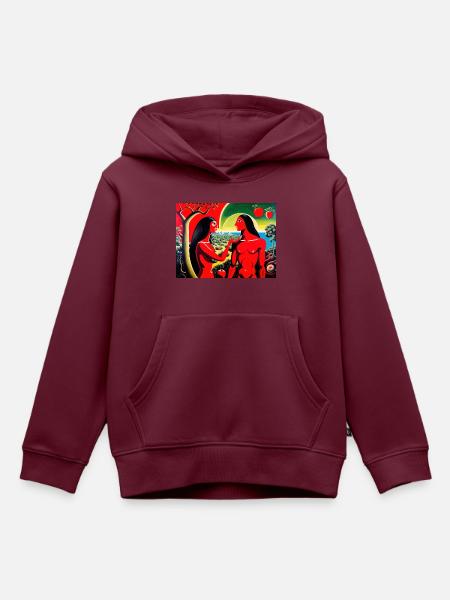Verlorenes Paradies #4 - Kinder Premium Organic Hoodie - Burgunderrot