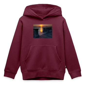 Sonnenuntergang in Venedig - Kinder Premium Organic Hoodie - Burgunderrot - Vorne - AI Model Kid Female (0cm)