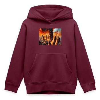 Zorn der Natur #2 - Kinder Premium Organic Hoodie - Burgunderrot - Vorne - AI Model Kid Female (0cm)