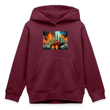 Zorn der Natur #4 - Kinder Premium Organic Hoodie - Burgunderrot - Vorne - AI Model Kid Female (0cm)