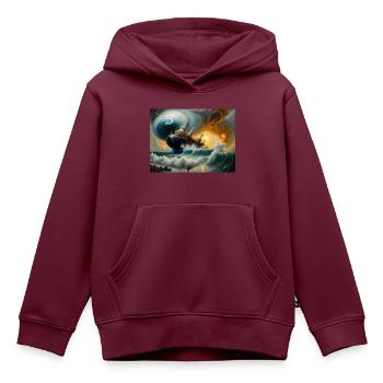 Zorn der Natur #7 - Kinder Premium Organic Hoodie - Burgunderrot - Vorne - AI Model Kid Female (0cm)