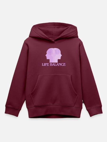 Life balance - Kinder Premium Organic Hoodie - Burgunderrot