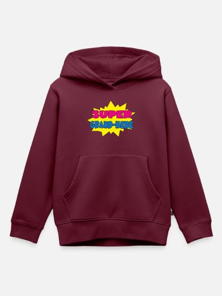 GROßMUTTER - Kinder Premium Organic Hoodie - Burgunderrot