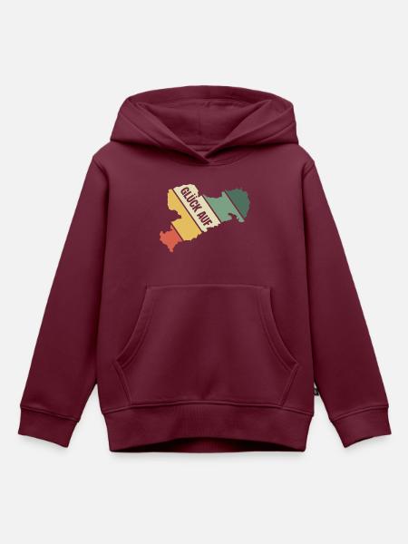 Retro Sachsen Gruss - Kinder Premium Organic Hoodie - Burgunderrot