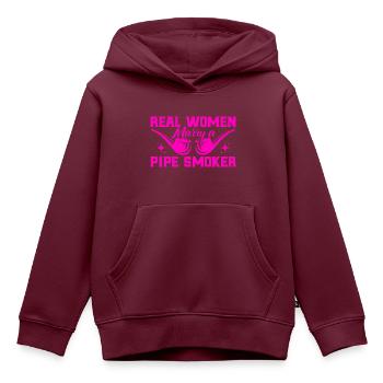 Pfeifentabak Pfeifenraucher Community Pfeifen Lieb - Kinder Premium Organic Hoodie - Burgunderrot - Vorne - AI Model Kid Female (0cm)