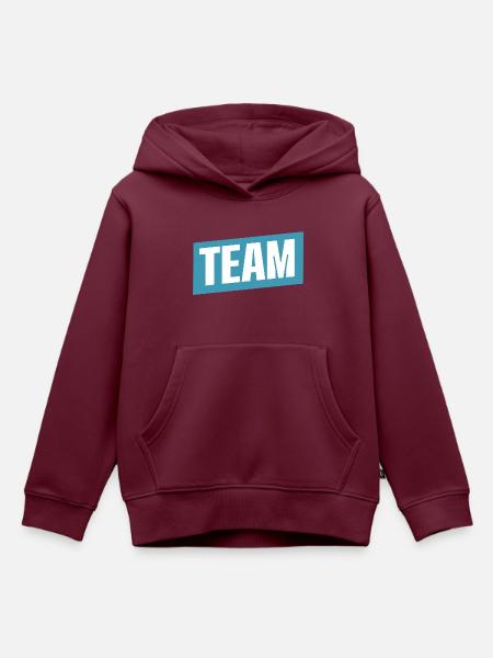 Team - Kinder Premium Organic Hoodie - Burgunderrot
