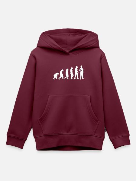 Evolution Arzt - Kinder Premium Organic Hoodie - Burgunderrot